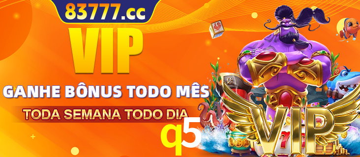 Banner promocional do q5 oferecendo 100% de recompensas adicionais contínuas para quem fizer o login diário (Daily sign-in), com um mascote de coelho.