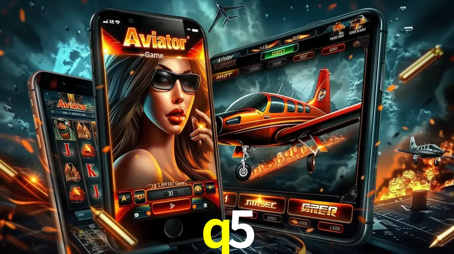 O popular jogo de apostas Aviator exibido em vários celulares e tablets, mostrando a interface emocionante e a ação de voo disponíveis para jogar agora no q5.