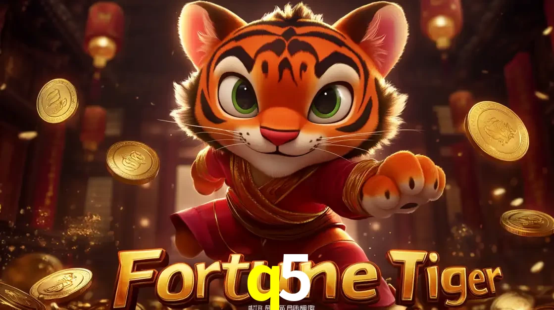 O carismático mascote do jogo de slot Fortune Tiger, um tigre fofo em pose de artes marciais, pronto para trazer sorte e multiplicadores de ganhos no cassino online q5.